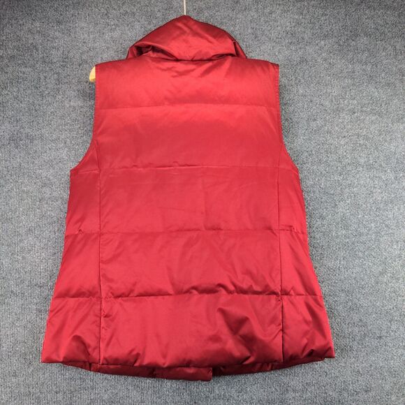 J Jill Down Puffer Vest Womens Size M Red Sleeveless Snap Button - Picture 3 of 13